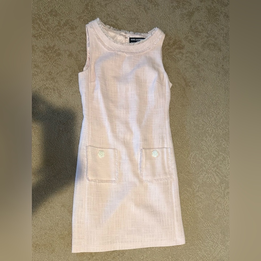 Karl Lagerfeld Pink Tweed Dress